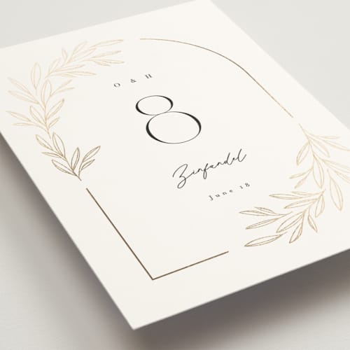 This is a ink table numbers with foil pressed by Kristie Kern called bianca printing on doublethick in standard
