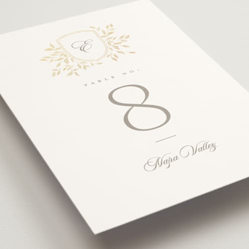 This is a chiffon table numbers with foil pressed by Kristie Kern called aperol printing on doublethick in standard