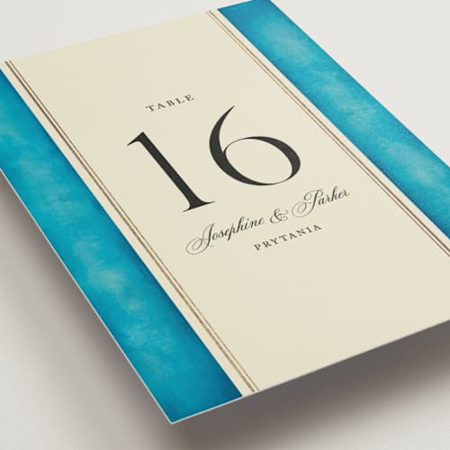 This is a marine table numbers with foil pressed by Jackie Crawford called josephine printing on doublethick in standard