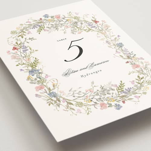 This is a sage table numbers with standard by lori jacobs wemple called flowering arch printing on doublethick in standard