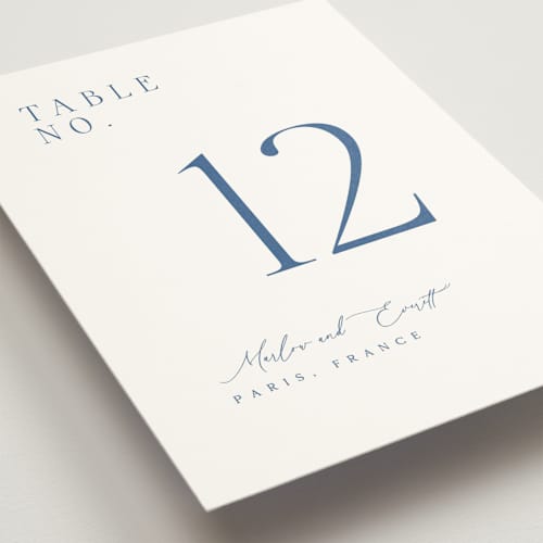 This is a ocean table numbers with standard by Kelly Schmidt called scripted initials printing on doublethick in standard
