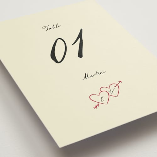 This is a champagne table numbers with standard by Helena Vitto called vintage lovers printing on doublethick in standard