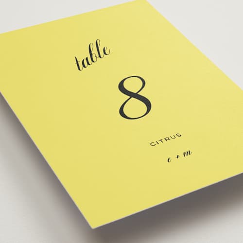 This is a lemon table numbers with standard by Ani Somi called in lights printing on doublethick in standard