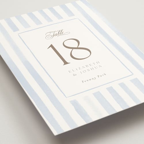 This is a aqua table numbers with standard by Jennifer Wick called bristol printing on doublethick in standard