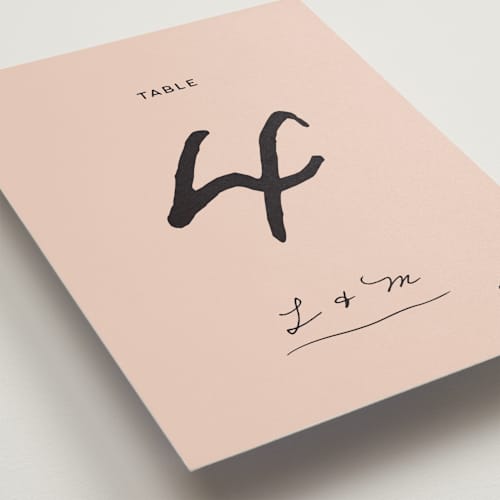 This is a blush table numbers with standard by Ani Somi called ballpoint suite printing on doublethick in standard