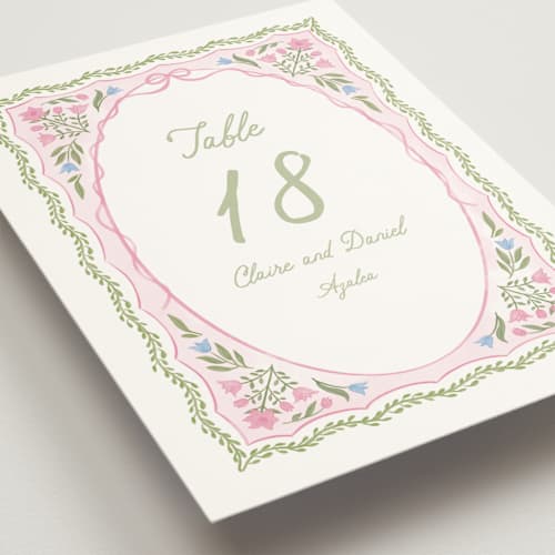 This is a garden table numbers with standard by Creo Study called folk garden printing on doublethick in standard