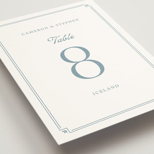 This is a french table numbers with standard by Carolyn MacLaren called fleur corner printing on doublethick in standard