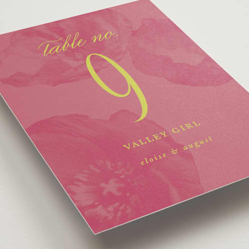 This is a flamingo table numbers with standard by Morgan Kendall called maximalist poppies printing on doublethick in standard