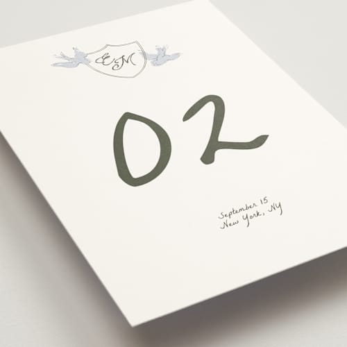 This is a cloud table numbers with standard by Helena Vitto called birds of paradise printing on doublethick in standard
