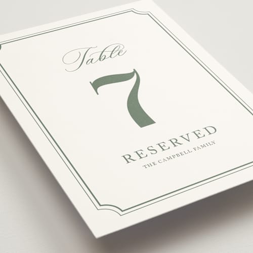 This is a sage table numbers with standard by Jennifer Postorino called avery printing on doublethick in standard