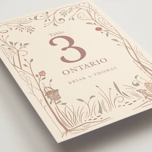 This is a autumn table numbers with standard by Morgan Ramberg called disney storybook printing on doublethick in standard