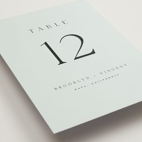 This is a sky table numbers with standard by Kelly Schmidt called merryvale printing on doublethick in standard