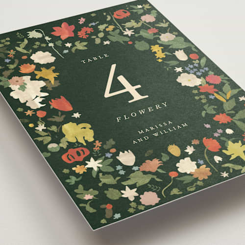 This is a garden table numbers with standard by Sumak Studio called all the flowers of the world printing on doublethick in standard