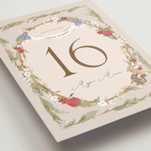 This is a forest floo table numbers with standard by Erin L. Wilson called disney's snow white someday printing on doublethick in standard