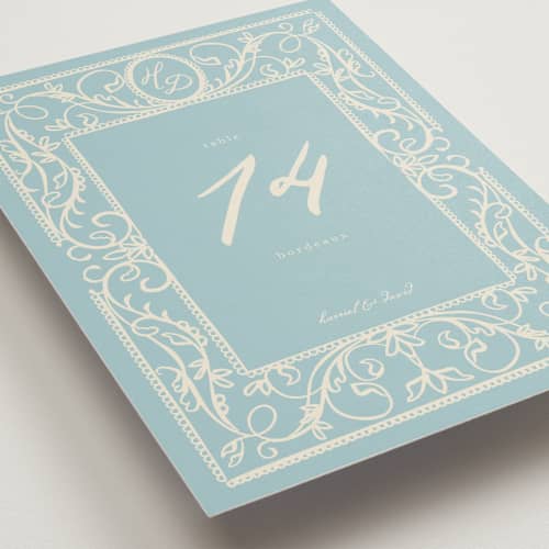 This is a hydrangea table numbers with standard by Kamala Nahas called impressionist printing on doublethick in standard