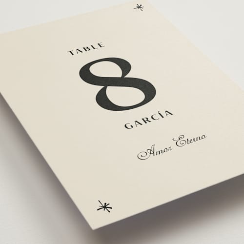 This is a ivory table numbers with standard by Ani Somi called milagro printing on doublethick in standard