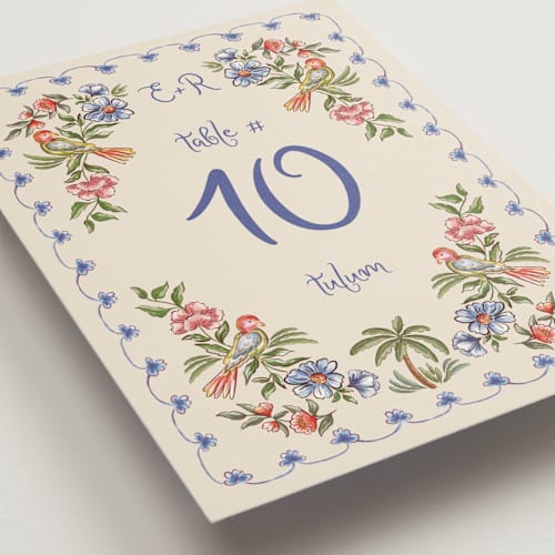 This is a sea table numbers with standard by Chris Griffith called artisan wedding printing on doublethick in standard