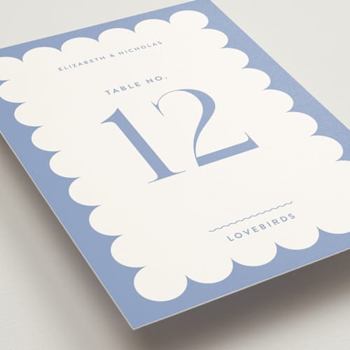 This is a nantucket table numbers with standard by Design Lotus called lavender dreams printing on doublethick in standard