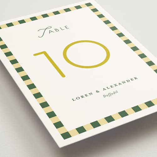 This is a citrus table numbers with standard by Angela Quan called grid printing on doublethick in standard