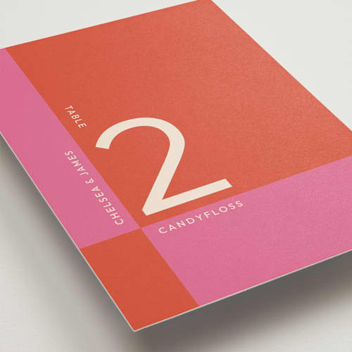 This is a pop table numbers with standard by letterfix called color block printing on doublethick in standard