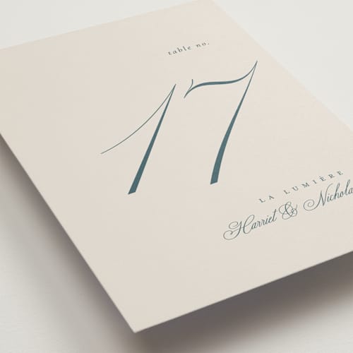 This is a moss table numbers with standard by Ana de Sousa called written with love printing on doublethick in standard