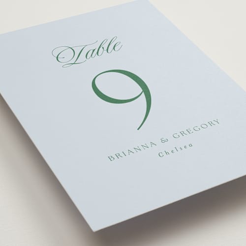 This is a sky table numbers with standard by Everett Paper Goods called carlyle printing on doublethick in standard