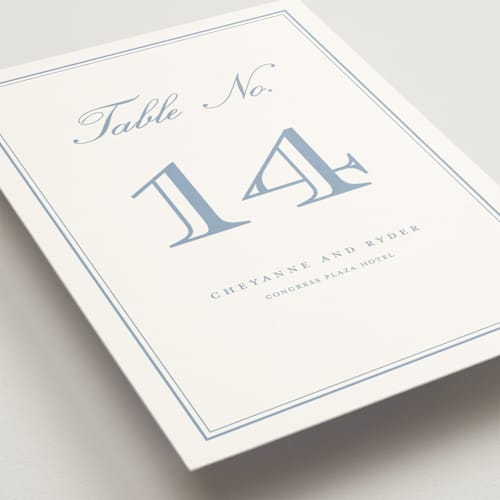 This is a chesapeake table numbers with standard by Stacey Meacham called engraved names printing on doublethick in standard