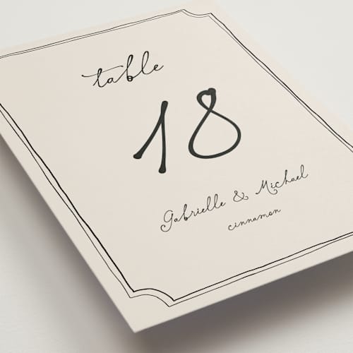 This is a vintage table numbers with standard by Kelly Watkins called felicity printing on doublethick in standard