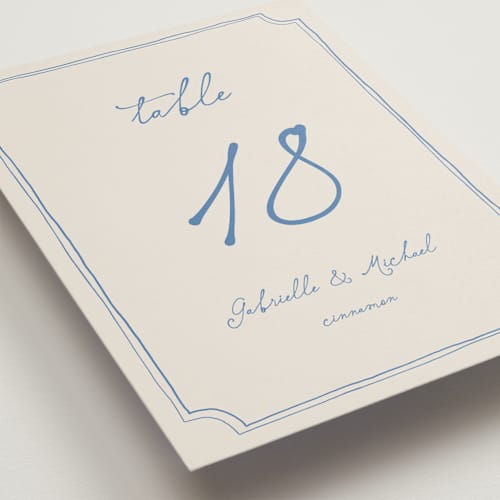 This is a cloud table numbers with standard by Kelly Watkins called felicity printing on doublethick in standard
