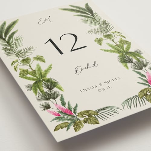 This is a lime table numbers with standard by Elly called tropical garden printing on doublethick in standard