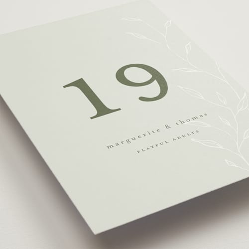 This is a aqua mist table numbers with standard by chocomocacino called tortina printing on doublethick in standard