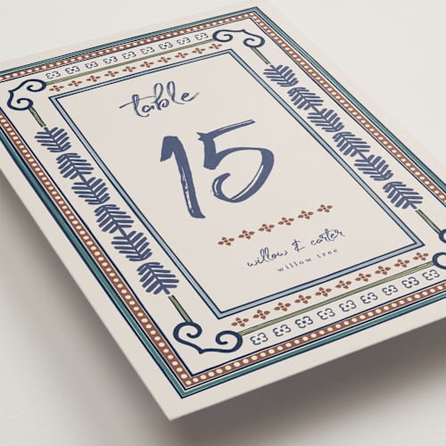 This is a neptune table numbers with standard by Kelly Watkins called vase printing on doublethick in standard
