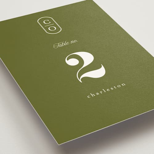 This is a summer table numbers with standard by Angela Marzuki called garland monogram printing on doublethick in standard