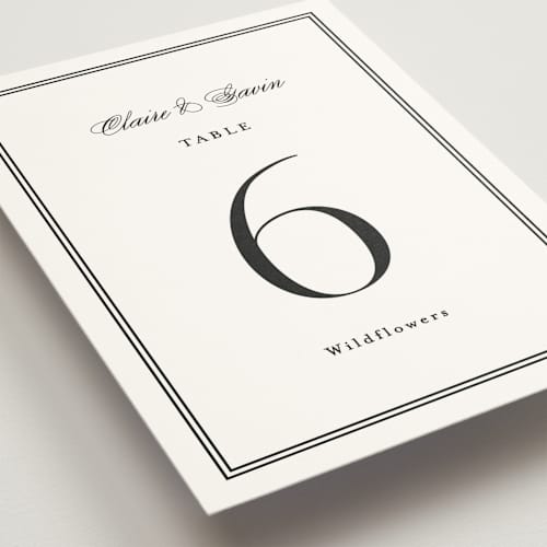 This is a tuxedo table numbers with standard by Carolyn MacLaren called timeless together printing on doublethick in standard