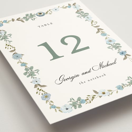 This is a seaside table numbers with standard by Susan Moyal called cherished printing on doublethick in standard