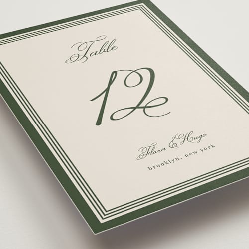 This is a evergreen table numbers with standard by Kelly Watkins called emerson printing on doublethick in standard