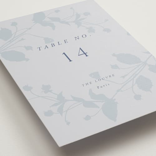 This is a blueberry table numbers with standard by AK Graphics called autumnal printing on doublethick in standard
