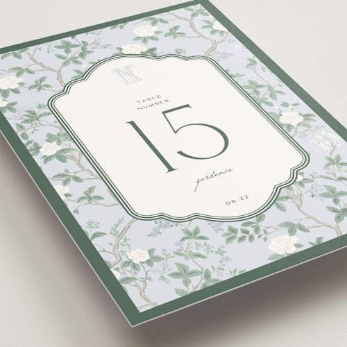 This is a garden table numbers with standard by Jenna Holcomb called chinoiserie printing on doublethick in standard