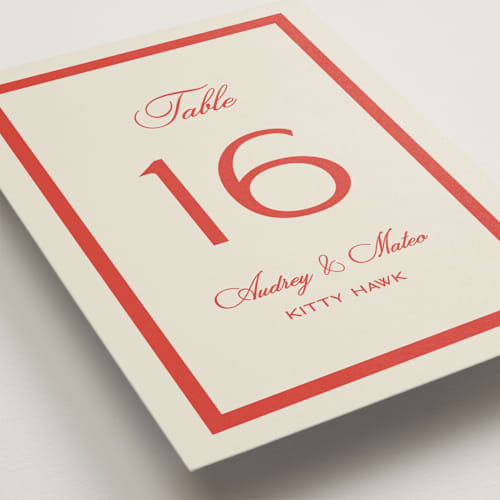 This is a lobster table numbers with standard by Jackie Crawford called kitty hawk printing on doublethick in standard