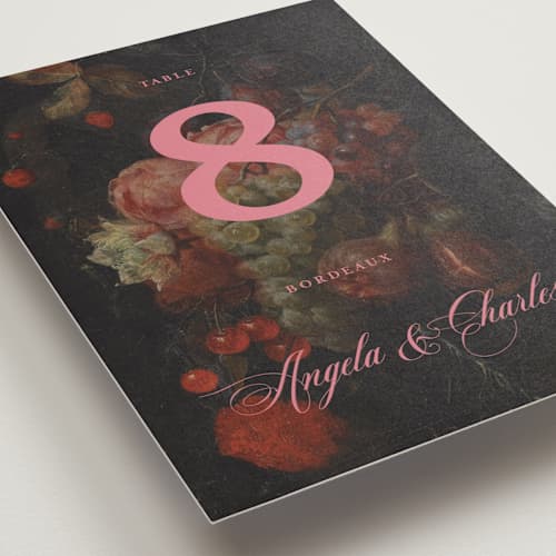 This is a mulberry table numbers with standard by Kamala Nahas called renaissance printing on doublethick in standard