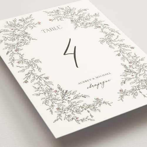 This is a ravello table numbers with standard by Anne Ciotola called cottonwood printing on doublethick in standard