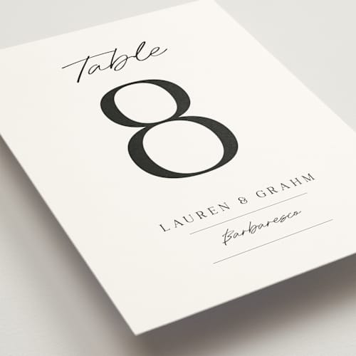 This is a noir table numbers with standard by Shiny Penny Studio called countryside villa printing on doublethick in standard