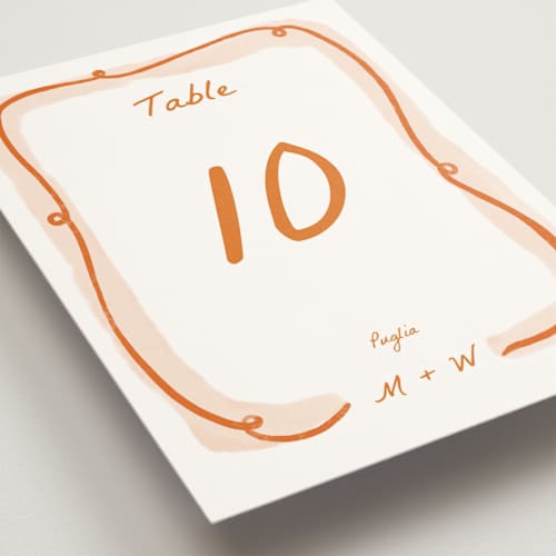 This is a flame table numbers with standard by Pati Cascino called giardino printing on doublethick in standard