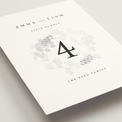 This is a classic white table numbers with standard by Design Lotus called a thousand years printing on doublethick in standard