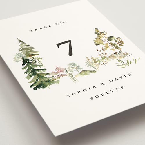 This is a forest table numbers with standard by Petra Kern called great outdoors printing on signature in standard