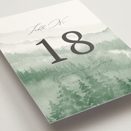 This is a fern table numbers with standard by Helen Halik called over the mountains printing on signature in standard