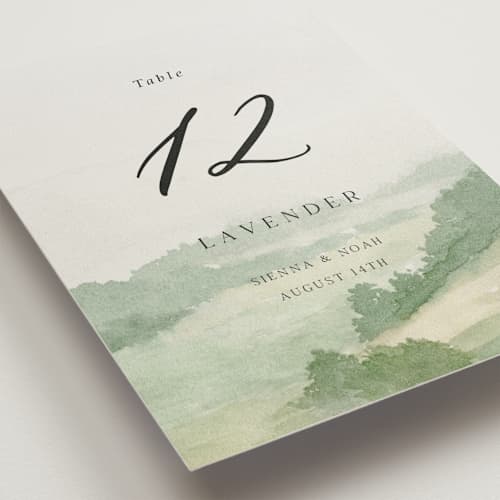 This is a meadow table numbers with standard by Elly called the vow printing on doublethick in standard