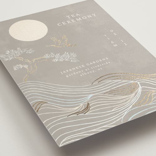 This is a ash foil stamped wedding invitations with foil pressed by Jelena Vuletic called asahi printing on signature in standard