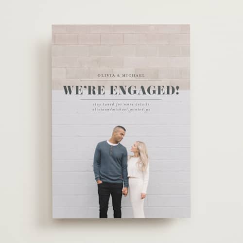 This is a charcoal save the date with standard by Shirley Lin Schneider called classic date printing on recycled smooth signature in standard