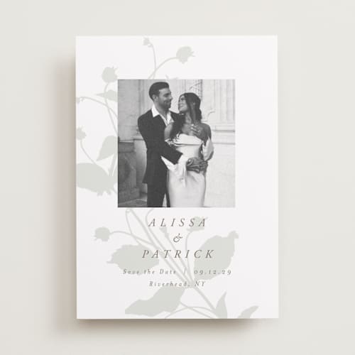 This is a fawn save the date with standard by AK Graphics called autumnal printing on recycled smooth signature in standard